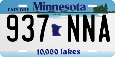 MN license plate 937NNA