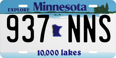 MN license plate 937NNS