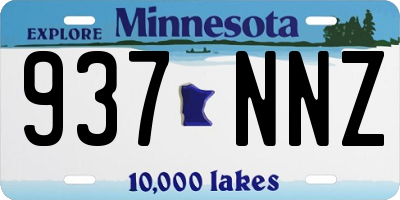 MN license plate 937NNZ