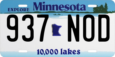 MN license plate 937NOD