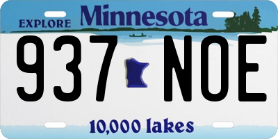 MN license plate 937NOE