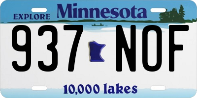 MN license plate 937NOF