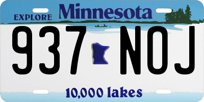 MN license plate 937NOJ