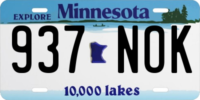 MN license plate 937NOK