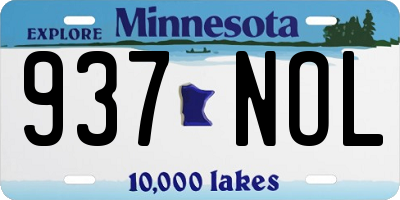 MN license plate 937NOL