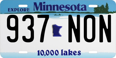 MN license plate 937NON