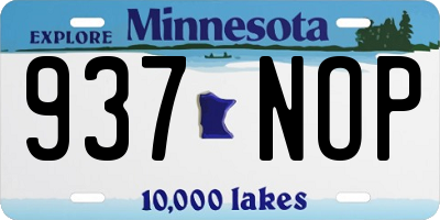 MN license plate 937NOP