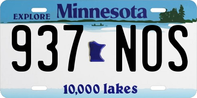 MN license plate 937NOS