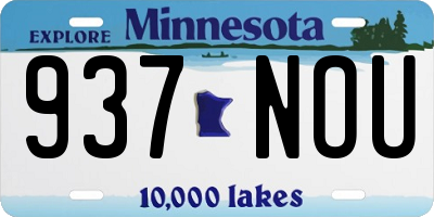 MN license plate 937NOU