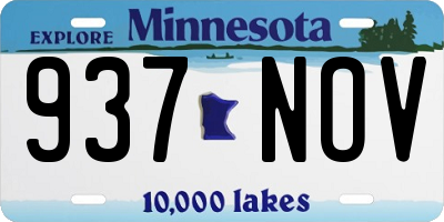 MN license plate 937NOV