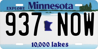 MN license plate 937NOW