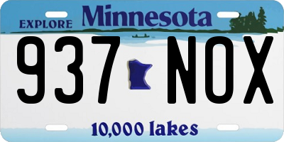 MN license plate 937NOX