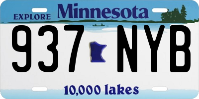 MN license plate 937NYB