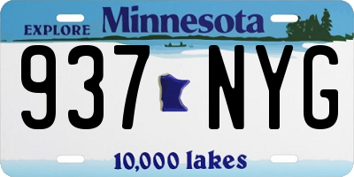 MN license plate 937NYG