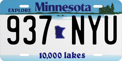 MN license plate 937NYU