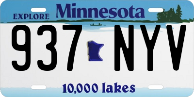 MN license plate 937NYV