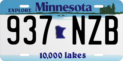 MN license plate 937NZB