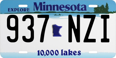 MN license plate 937NZI