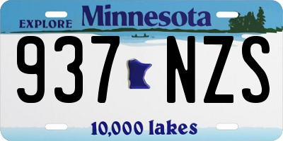 MN license plate 937NZS