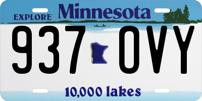 MN license plate 937OVY