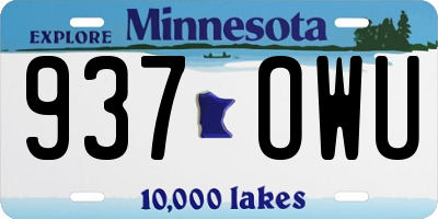MN license plate 937OWU