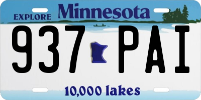 MN license plate 937PAI