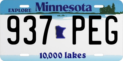 MN license plate 937PEG