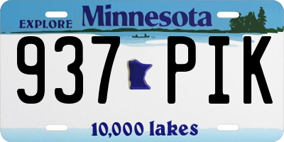 MN license plate 937PIK