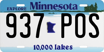 MN license plate 937POS