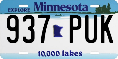 MN license plate 937PUK