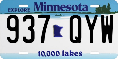MN license plate 937QYW