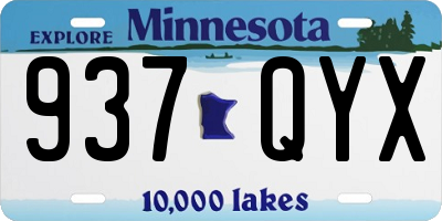 MN license plate 937QYX