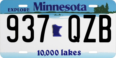 MN license plate 937QZB