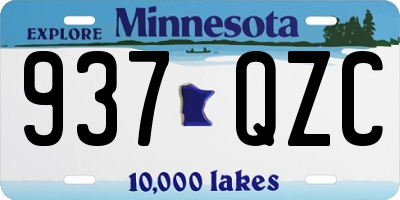 MN license plate 937QZC