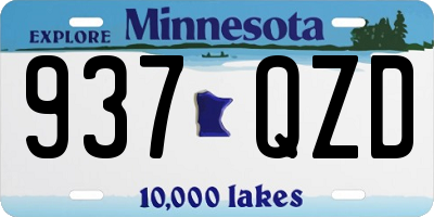 MN license plate 937QZD