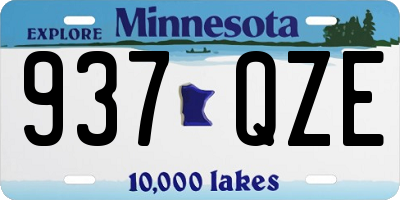 MN license plate 937QZE