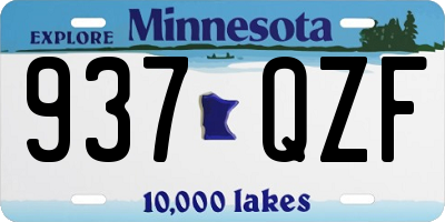 MN license plate 937QZF