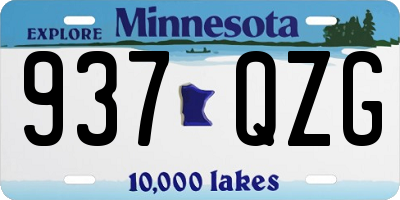 MN license plate 937QZG