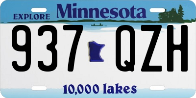 MN license plate 937QZH