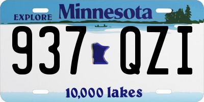 MN license plate 937QZI