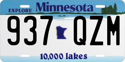 MN license plate 937QZM
