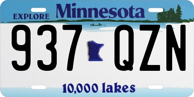 MN license plate 937QZN