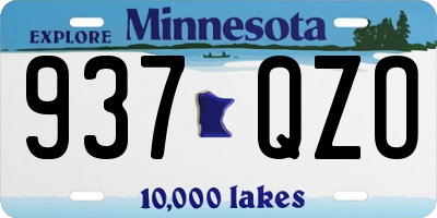MN license plate 937QZO