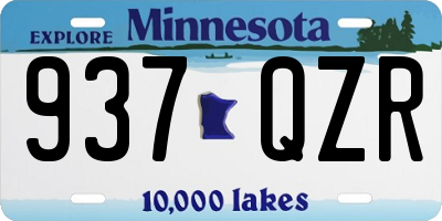 MN license plate 937QZR
