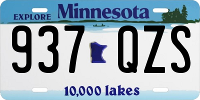 MN license plate 937QZS