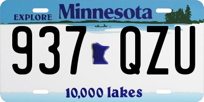 MN license plate 937QZU