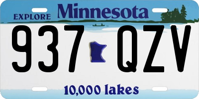 MN license plate 937QZV