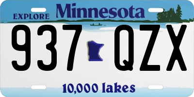 MN license plate 937QZX