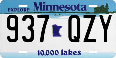 MN license plate 937QZY