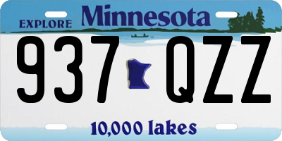 MN license plate 937QZZ